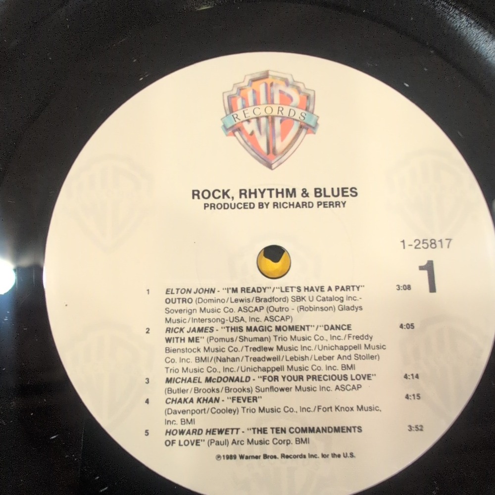 Rock Rhythm & Blues Vinyl LP 1989 Elton John Rick James Chaka Khan 1-25817 - Picture 4 of 6